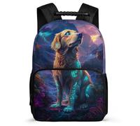 TPISLI Golden Retriever Backpack Primary Classes for Children Primary Age 6-11 Animal Puppy School Bag Kids and Teens, 1680D Fabric Lightweight Daily Essentials