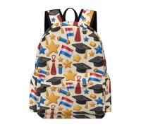 TPISLI Graduation Backpack Kids Age 10-14 Netherlands Flag Daypack Boys Year 5-7 Lightweight Durable 14 Inch Laptop Rucksack School Years 7-10 Travel Use Daily Carry