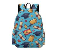 TPISLI Graduation School Bag Girls Age 11 Spain Flag Rucksack Students Year 3 Fashion Lightweight 11.6 Inch Laptop Daypack Primary School Travel Daily Use Outdoor Gift