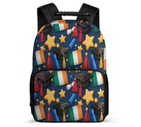 TPISLI Graduation Theme Backpack for Kids and Teens 7-11 Year Olds Irish Flag Backpack for Girls Boys Primary Classes, Sturdy Handle Soft Felt Details School Travel