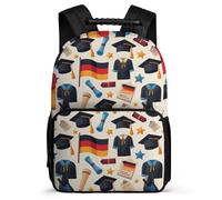 TPISLI Graduation Theme Bookbag Junior School for Kids and Teens 7-11 Year Olds Germany Flag Daypack Girls Boys, Lightweight Adjustable Straps Daily Essentials