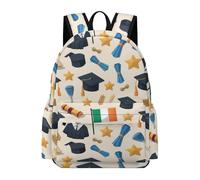TPISLI Graduation Theme Daypack Girls Age 11 Irish Flag Backpack Teens 7-11 Year Olds Trendy Modern Spring Outing Backpack Junior School Hiking Day Trips School Gift