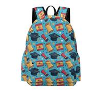 TPISLI Graduation Theme Daypack Girls Age 11 Spain Flag Backpack Teens 7-11 Year Olds Trendy Modern Spring Outing Backpack Junior School Hiking Day Trips School Gift
