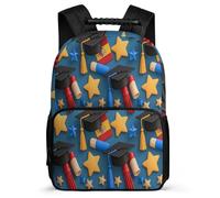 TPISLI Graduation Theme Daypack Primary School for Kids and Teens 7-11 Year Olds Spain Flag School Bag Girls Boys, Sturdy Handle Lightweight Travel Daily Use