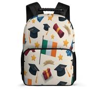 TPISLI Graduation Theme Daypack School Years 1-4 for Students Primary Age 6-11 Irish Flag Rucksack Girls Boys, Side Pockets Adjustable Straps Daily Essentials