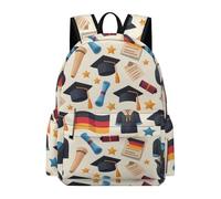 TPISLI Graduation Theme Daypack Teens Age 13 Germany Flag School Bag Kids Year 9 Durable Lightweight 11.6 Inch Laptop Daypack Junior School Hiking Day Trips Outdoor Gift
