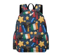 TPISLI Graduation Theme Rucksack Children Age 9 Irish Flag Daypack Students Year 6 Modern Durable 14 Inch Laptop Rucksack Secondary School Outdoor Travel Daily Carry