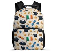TPISLI Graduation Theme Rucksack School Years 1-4 for Boys Girls Year 3-6 Irish Flag School Bag Children, Adjustable Straps Soft Felt Details Outdoor Day Trips