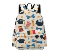 TPISLI Graduation Theme School Backpack Girls Year 8 Belgium Flag Daypack Boys Year 4 Trendy Modern Spring Outing Backpack School Years 3-6 Daily Use Outdoor Gift Daily Carry