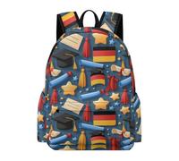 TPISLI Graduation Theme School Bag Boys Ages 8-12 Germany Flag Book Bag Students Year 6 Modern Durable Spring Outing Backpack School Years 7-10 Travel Use Outdoor Gift