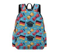 TPISLI Graduation Theme School Bag Boys Ages 8-12 Germany Flag Book Bag Students Year 6 Modern Durable Spring Outing Backpack School Years 7-10 Travel Use Outdoor Gift
