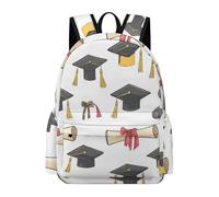 TPISLI Graduation Theme School Bag for Boys Girls Ages 8-12 Backpack Decorations Motif Rucksack for Study Days, Modern 15.6 Inch Laptop Backpack for Study Days and Travel and Everyday Lessons