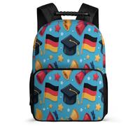 TPISLI Graduation Theme School Bag for Kids and Teens Ages 6-10 Germany Flag Daypack for Girls Primary Classes, Adjustable Straps Side Pockets Back to School Gift