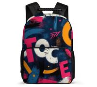 TPISLI Graffiti Backpack for Children School Years 2-5 Colourful Backpack for Girls Boys Primary School, Sturdy Handle 1680D Fabric Daily Essentials