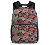 TPISLI Graffiti Eye Art Motif Backpack for Kids School Years 2-5, Colourful Rucksack for Children, Lightweight School Bag, 1680D Fabric, Primary Classes, Daily Essentials