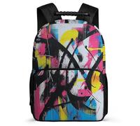 TPISLI Graffiti Pattern Daypack for Kids and Teens Year 3-6 Colourful Daypack Primary Age 6-11 Kids and Teens, 1680D Fabric Side Pockets Travel Daily Use