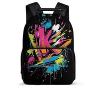 TPISLI Graffiti School Backpack for Children Primary School Trend Graffiti Rucksack Year 3-6 Kids and Teens, Padded Back Sturdy Handle Daily Essentials