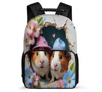 TPISLI Guinea Pig Backpack for Boys Girls School Years 1-4 Cute Little Animal Backpack Primary Age 6-11 Boys, Soft Felt Details 1680D Fabric Back to School Gift