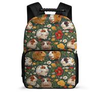 TPISLI Guinea Pig School Backpack 6-11 Years for Girls Boys, Cute Dutch Pig Daypack for Kids, Lightweight Bag, Side Pockets, Padded Back, Travel Daily Use