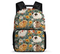 TPISLI Guinea Pig School Backpack for Teens Girl Kid Bookbag for Boy Middle Elementary Cute Little Animal School Bag 15.7inch Large Capacity Kids Book Bag Shoulder Backpack Travel Daypack