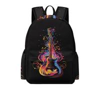 TPISLI Guitar Design Daypack Students Ages 12-16 Music Lover Rucksack Kids Year 6 Lightweight Durable 11.6 Inch Laptop Daypack School Years 3-6 Daily Use Daily Carry