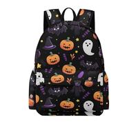 TPISLI Halloween Bat Halloween Theme Daypack Kids Age 10-14 Ghost School Bag Students Year 6 Durable Lightweight 14 Inch Laptop Backpack School Years 3-6 Daily Use Outdoor Gift