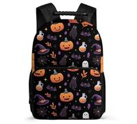 TPISLI Halloween Theme Bat School Bag for Kids and Teens Primary Classes Halloween Theme School Bag Primary Age 6-11 Children, Soft Felt Details Side Pockets Outdoor Day Trips