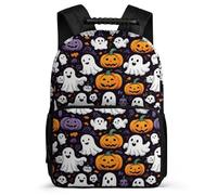 TPISLI Halloween Theme Ghost Backpack for Boys Girls School Years 2-5 Halloween Theme Rucksack for Boys Primary School, Adjustable Straps Lightweight Travel Daily Use