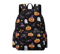TPISLI Halloween Theme Halloween Theme Backpack Kids Age 10-14 Ghost Book Bag Teens Year 9 Lightweight Durable 11.6 Inch Laptop Daypack Junior School Hiking Day Trips Travel Use