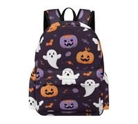 TPISLI Halloween Theme Halloween Theme School Backpack Teens 12-16 Year Olds Ghost Daypack Boys Year 7-9 Modern Durable Back to School Gift Daypack Primary to Secondary Travel Gift