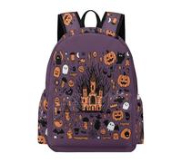TPISLI Halloween Theme Halloween Theme School Bag Boys Ages 8-12 Ghost School Backpack Students Year 6 Fashion Lightweight 11.6 Inch Laptop Daypack Primary to Secondary Travel Gift