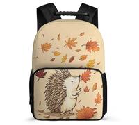 TPISLI Hedgehog Backpack for Girls Boys School Years 1-4 Autumn Theme Backpack School Years 2-5 Girls Boys, Adjustable Straps Sturdy Handle Travel Daily Use