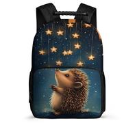 TPISLI Hedgehog Design Backpack for Kids and Teens Primary Classes Cute Little Animal School Bag Primary Age 6-11 Girls Boys, Sturdy Handle Adjustable Straps Outdoor Day Trips