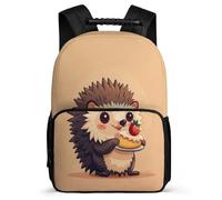TPISLI Hedgehog Design School Backpack for Students School Years 1-4 Cute Little Animal Rucksack Ages 6-10 Children, Side Pockets Adjustable Straps Daily Essentials