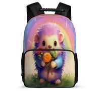 TPISLI Hedgehog Rainbow Daypack for Children Primary Classes Cute Animal Daypack 8-12 Years Kids and Teens, Adjustable Straps 1680D Fabric Outdoor Day Trips
