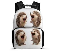 TPISLI Hedgehog Rucksack Junior School for Kids and Teens School Years 2-5 Kawaii Little Animal Daypack Children, Side Pockets 1680D Fabric Travel Daily Use