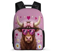 TPISLI Highland Cattle Bookbag for Boys Girls School Years 1-4 Animal Motif Backpack Primary Age 6-11 Girls Boys, Lightweight Adjustable Straps School Travel