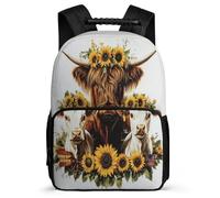 TPISLI Highland Cow Daypack School Years 1-4 for Kids and Teens Primary Age 6-11 Cattle Rucksack Students, Durable Soft Felt Details Birthday Gift