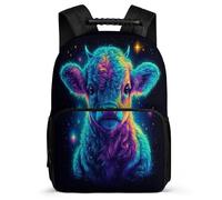 TPISLI Highland Cow Pattern Daypack for Children Primary School Cattle Rucksack School Years 2-5 Kids and Teens, Soft Felt Details Sturdy Handle Outdoor Day Trips