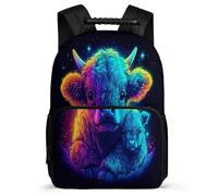 TPISLI Highland Cow School Backpack for Girls Primary Classes Cute Cow Motif Rucksack Ages 6-10 Students, Soft Felt Details Side Pockets Outdoor Day Trips