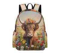 TPISLI Highland Cow School Bag Girls 10 Year Olds Calf Backpack Boys 10-14 Year Olds Durable Cool Outdoor Travel Daypack Junior School Hiking Day Trips Daily Carry