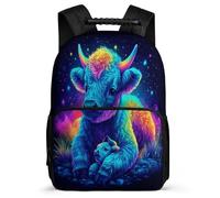 TPISLI Highland Cow School Bag Primary Classes for Girls Boys Ages 6-10 Cow Design Backpack Kids and Teens, Soft Felt Details Sturdy Handle School Travel
