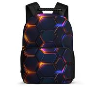 TPISLI Honeycomb Motif Rucksack Primary Classes for Kids Primary Age 6-11 Geometric Hexagons Rucksack Kids and Teens, Side Pockets Adjustable Straps Travel Daily Use
