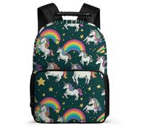 TPISLI Horse Daypack for Children Age 7-12 Animal Rainbows Rucksack for Kids and Teens Primary School, Side Pockets 1680D Fabric Back to School Gift