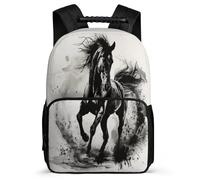 TPISLI Horse Design School Bag for Children 7-11 Year Olds Animal Print Backpack for Boys Primary School, Adjustable Straps Padded Back Outdoor Day Trips