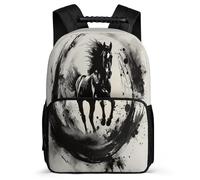TPISLI Horse Motif Backpack for Kids Age 5-10, Animal Pattern School Bag for Students, Lightweight Rucksack, Side Pockets, Padded Back, Travel Daily Use