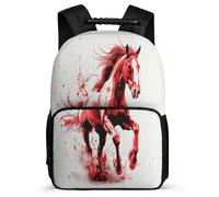 TPISLI Horse Pattern Rucksack for Boys 7-11 Year Olds, Animal Bookbag for Students, Durable Backpack, Side Pockets, Padded Back, Travel Daily Use