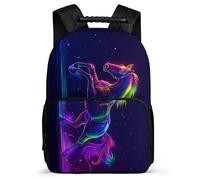 TPISLI Horse Print Backpack for Girls for 5 to 10 Years, Animal Motif School Bag Children, Lightweight Rucksack, Side Pockets, Padded Back, Travel Daily Use