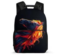 TPISLI Horse Print Daypack for Boys Primary School, Animal Motif Backpack Primary Age 6-11, Durable School Bag, Sturdy Handle, Outdoor Travel, Day Trips
