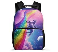 TPISLI Horse Rainbow Motif Daypack Primary Classes for Kids and Teens 8-12 Years Animal Pattern School Bag Boys Girls, 1680D Fabric Adjustable Straps Birthday Gift